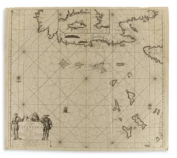KEULEN, JOHANNES van. Group of 5 engraved charts relating to the Western Hemisphere.